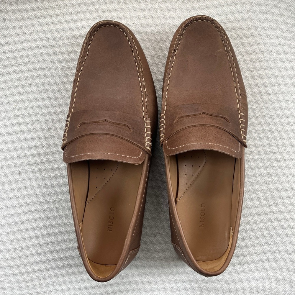 NWOB Nisolo Men's Leather Leo Loafer in Tabacco Tan Sz 10 - Picture 2 of 10